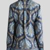 ETRO Bedrucktes Hemd Aus Seidentwill Navy Blau Hemden Und Blusen