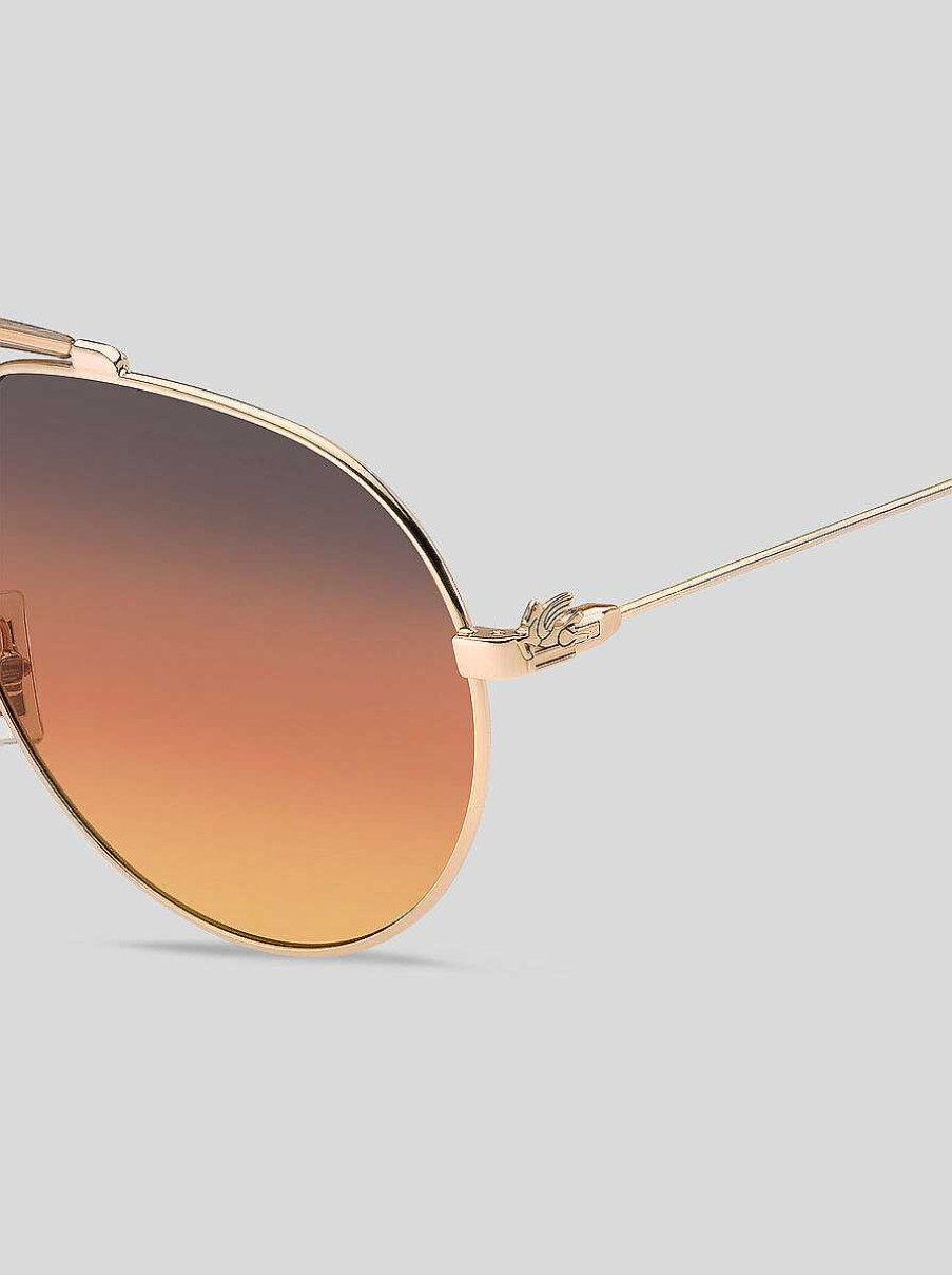 ETRO Pegaso-Sonnenbrille Aus Metall Rosa Sonnenbrille