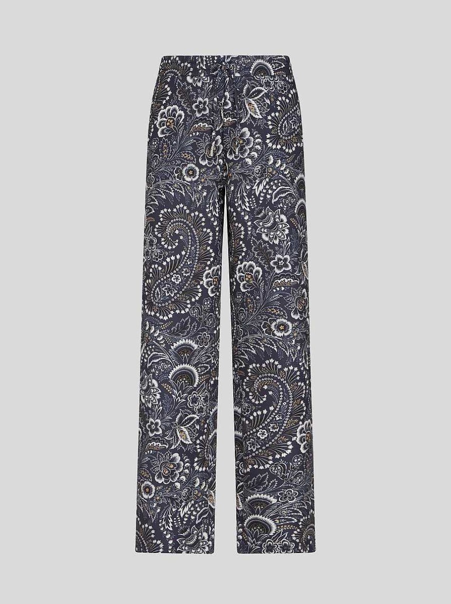 ETRO Jogginghose Mit Floralem Paisleymuster Navy Blau Hose