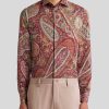 ETRO Paisley-Baumwollhemd Hellblau Hemden