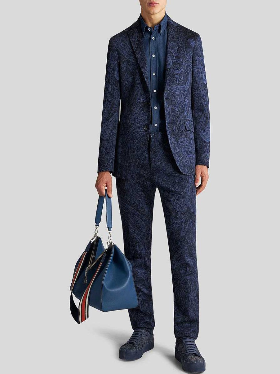 ETRO Jacke Aus Paisley-Jacquard Navy Blau Jacken