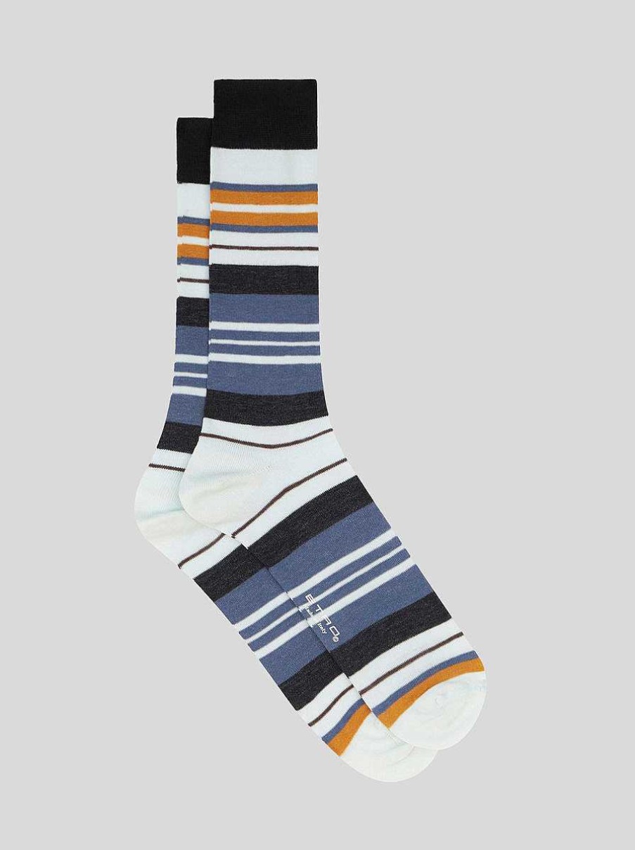 ETRO Gestreifte Jacquard-Socken Grun Socken