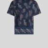 ETRO T-Shirt Mit Paisley-Print Navy Blau T-Shirts