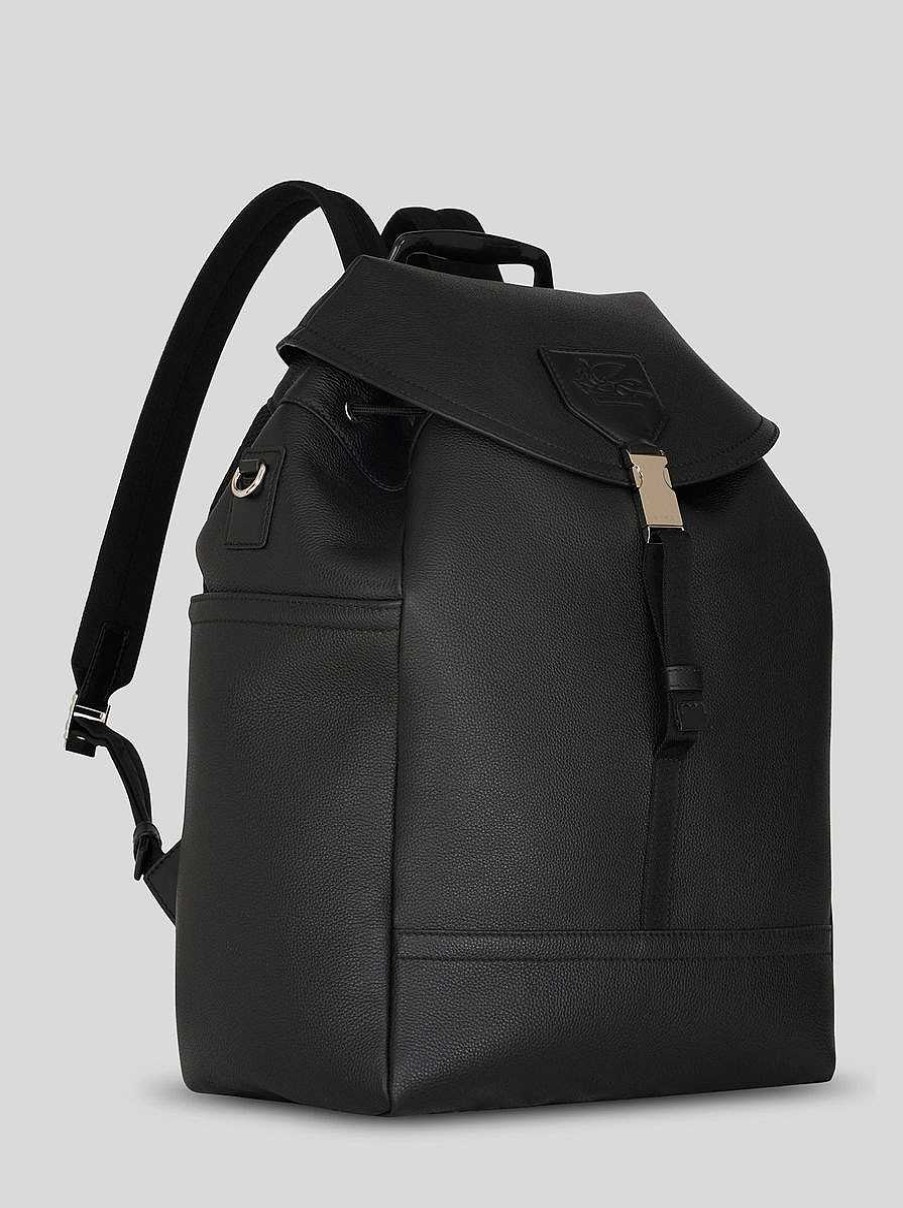 ETRO Groser Lederrucksack Schwarz Rucksacke Und Gurteltaschen