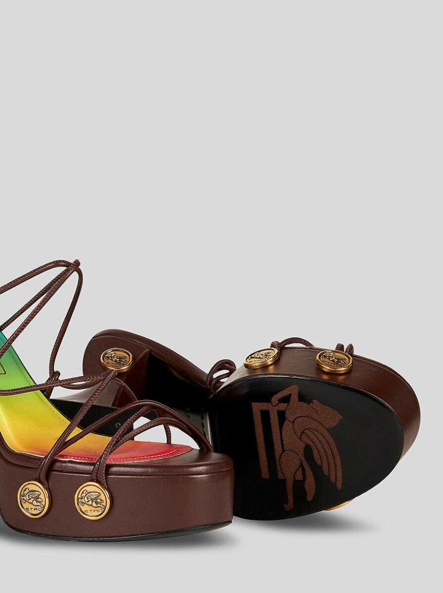 ETRO Plateausandalen Mit Riemen Und Nieten Schwarz Sandalen Und Clogs