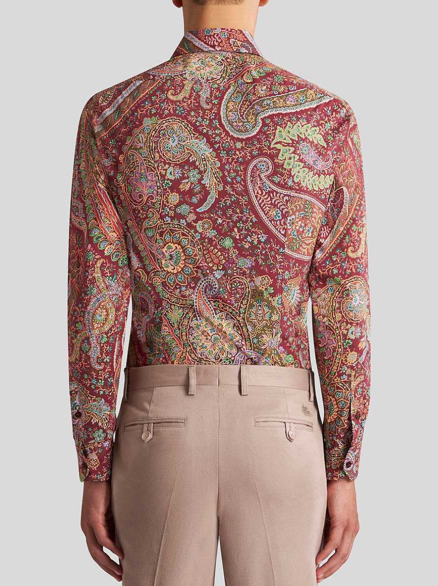 ETRO Paisley-Baumwollhemd Hellblau Hemden