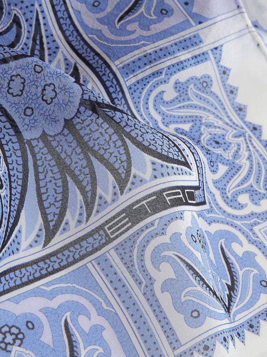 ETRO Paisley-Seidenschal Hellblau Schals Und Seide