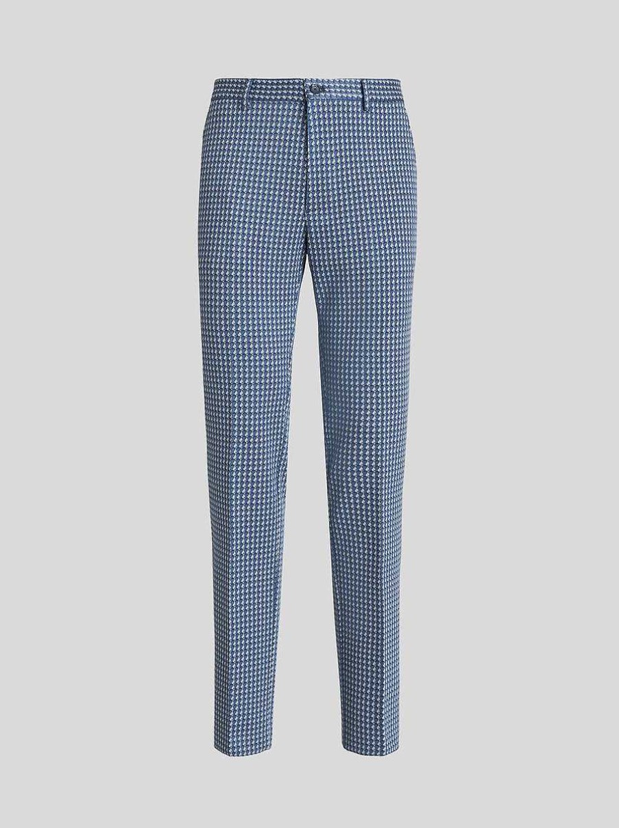 ETRO Hose Mit Mikrogeometrischem Muster Hellblau Hose