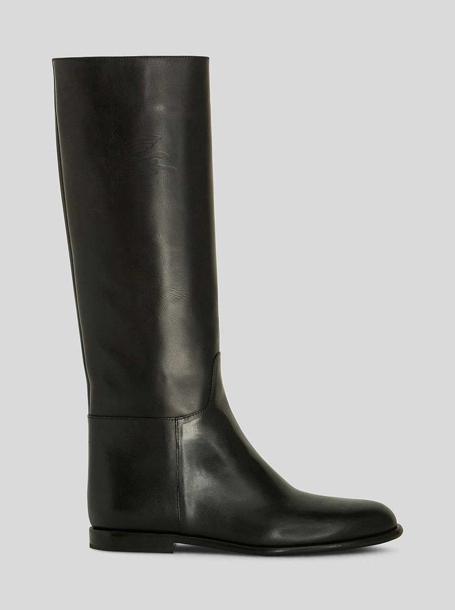 ETRO Reitstiefel Aus Leder Schwarz Stiefel Und Stiefeletten