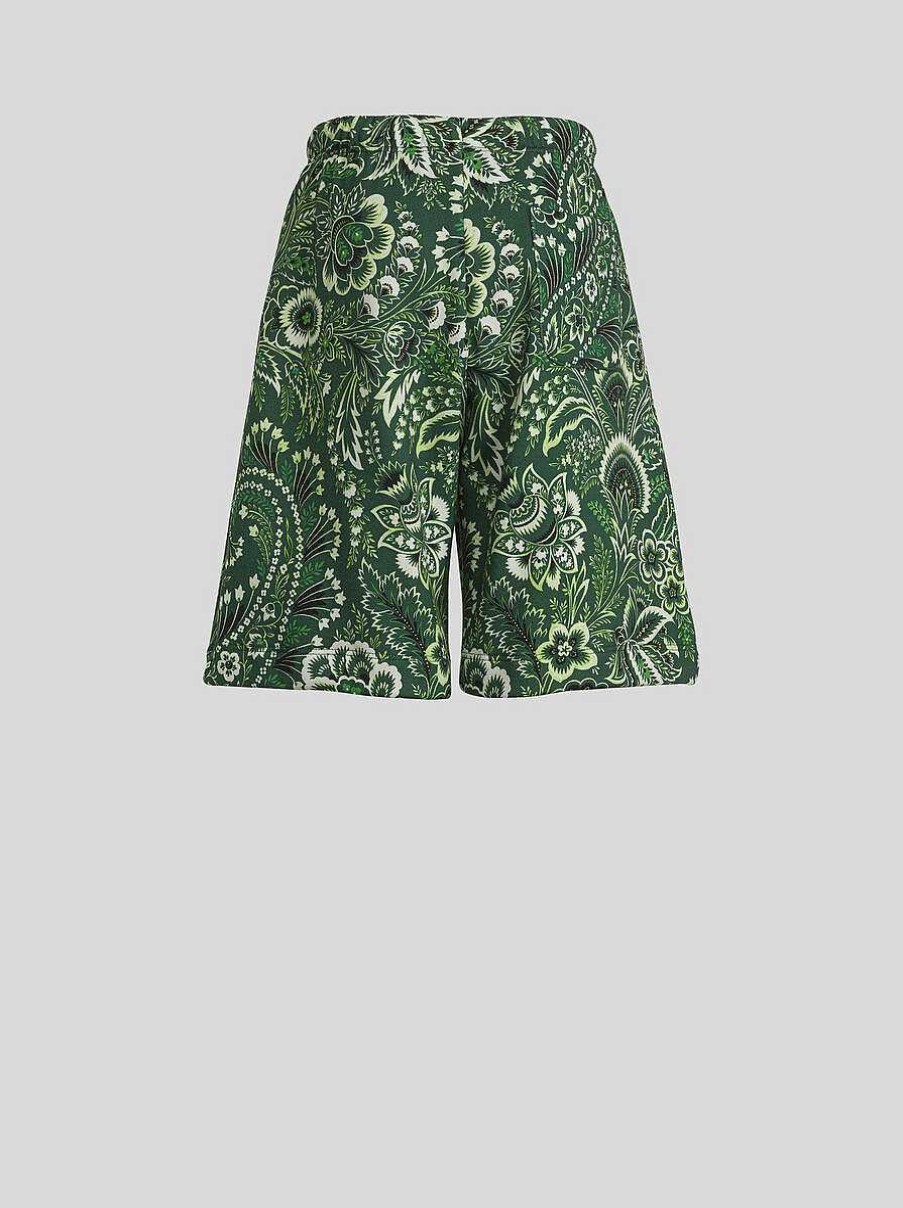 ETRO Einfarbige Paisley-Bermudashorts Fur Kinder Grun Hosen Und Shorts