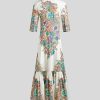 ETRO Kleid Mit Blumenstraus-Print Weis Kleider