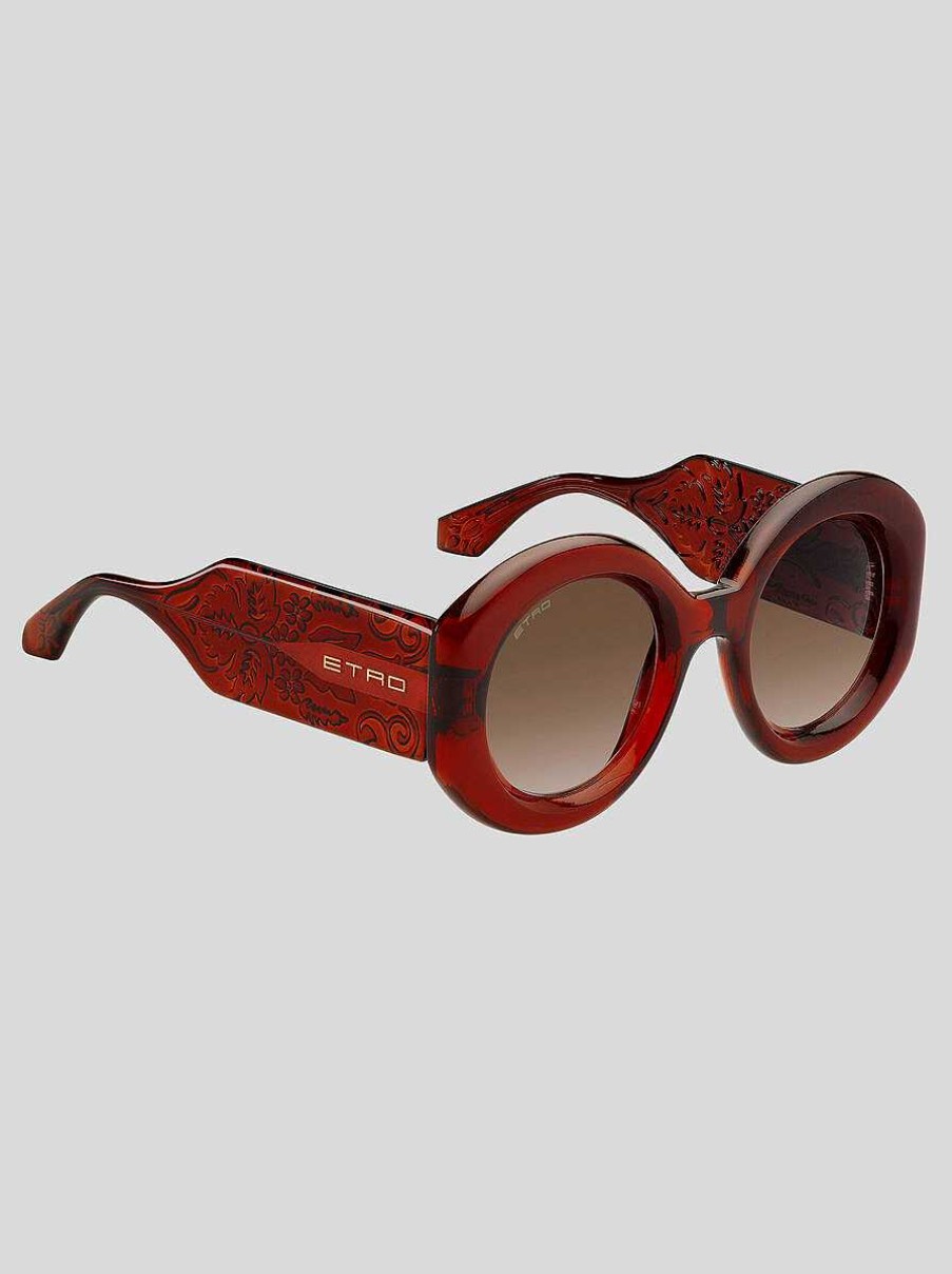 ETRO Paisley-Sonnenbrille Rot Sonnenbrille