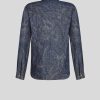 ETRO Paisley-Jeanshemd Navy Blau Denim