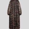 ETRO Bedrucktes Seiden-Kaftan-Kleid Schwarz Kleider