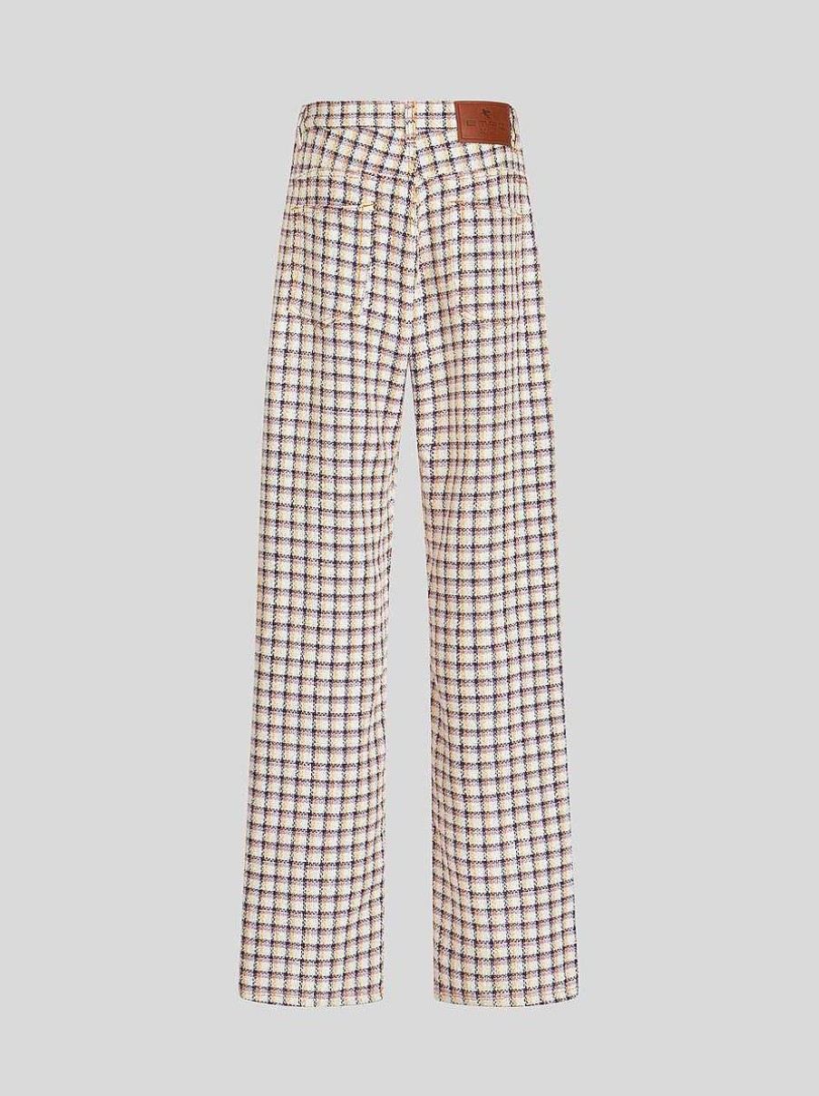 ETRO Karierte Jacquard-Hose Beige Hose