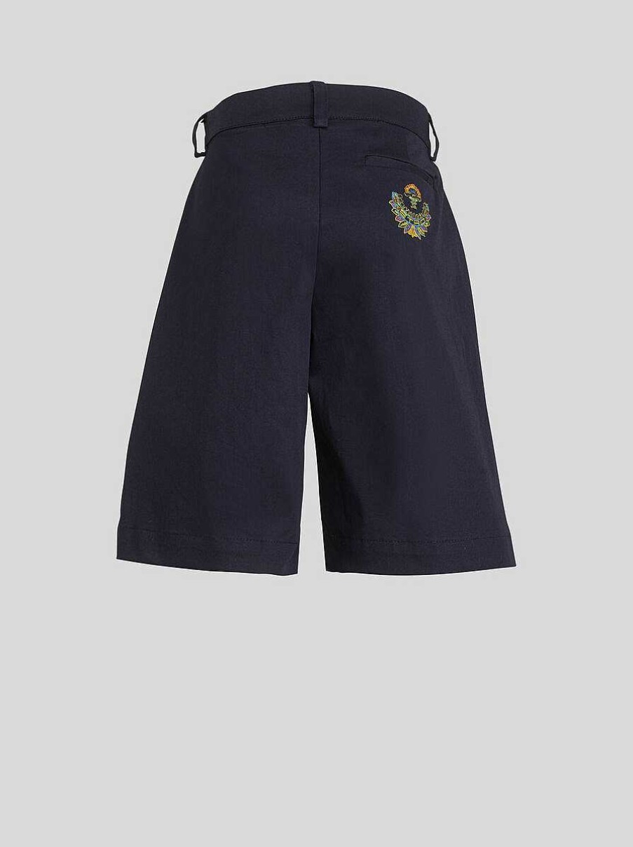 ETRO Kinder-Bermudashorts Aus Gabardine Navy Blau Hosen Und Shorts