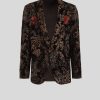 ETRO Halbtraditionelle Jacke Mit Paisleymuster Und Rose Bestickt Schwarz Jacken