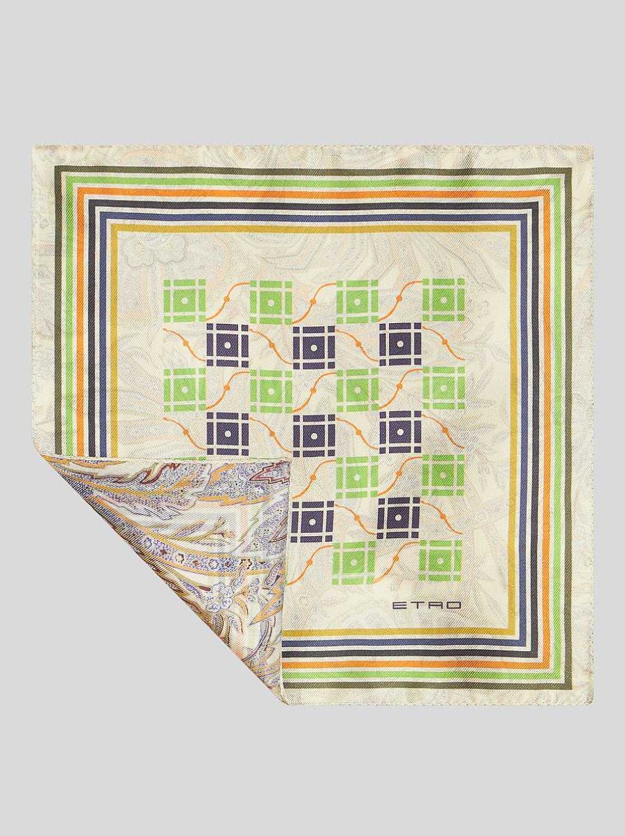 ETRO Einstecktuch Mit Geometrischem Muster Schwarz Krawatten Und Einstecktucher