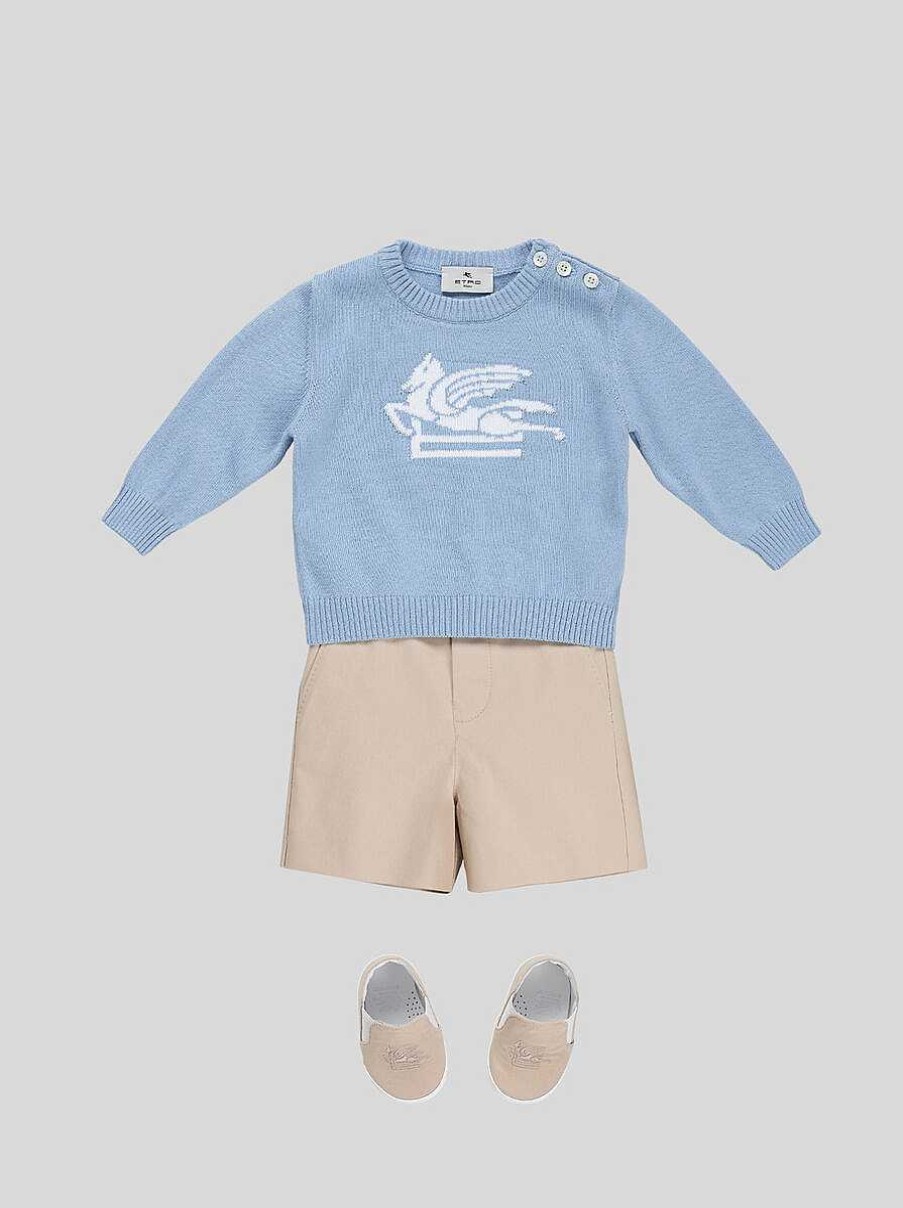 ETRO Babypullover Mit Pegaso-Detail Hellblau Baby Junge 1-9 Monate