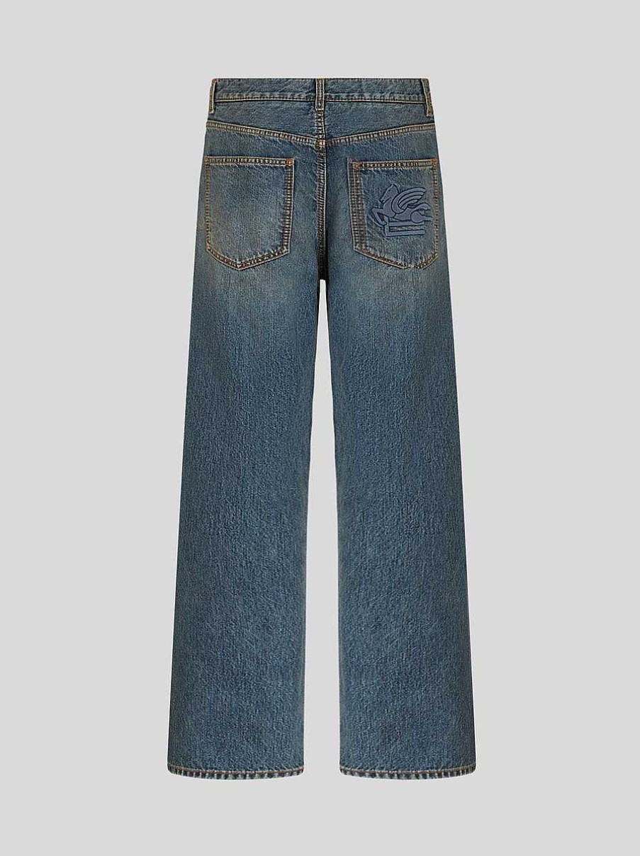 ETRO Vintage Jeans Aus Baumwolldenim Hellblau Denim