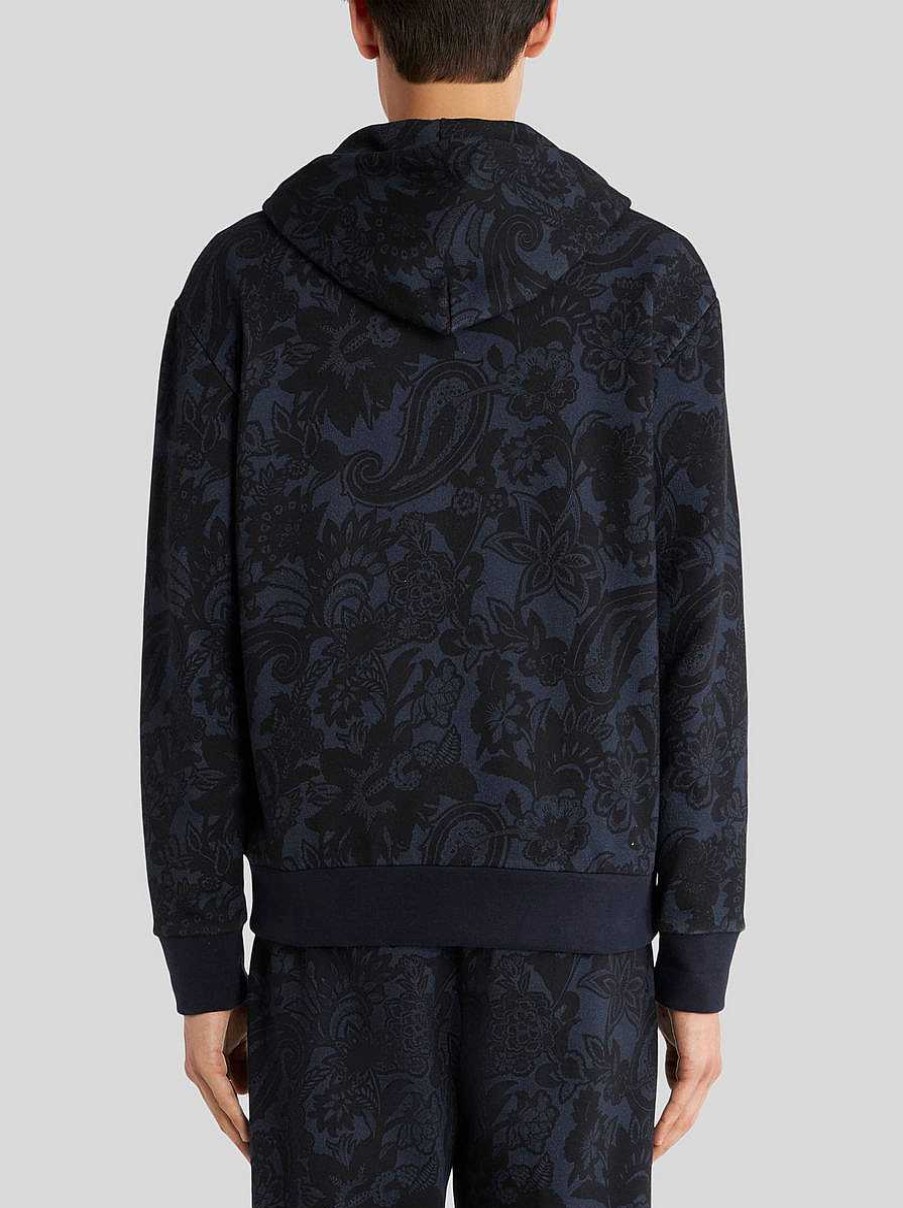 ETRO Kapuzenpullover Mit Paisley-Print Navy Blau Sweatshirts