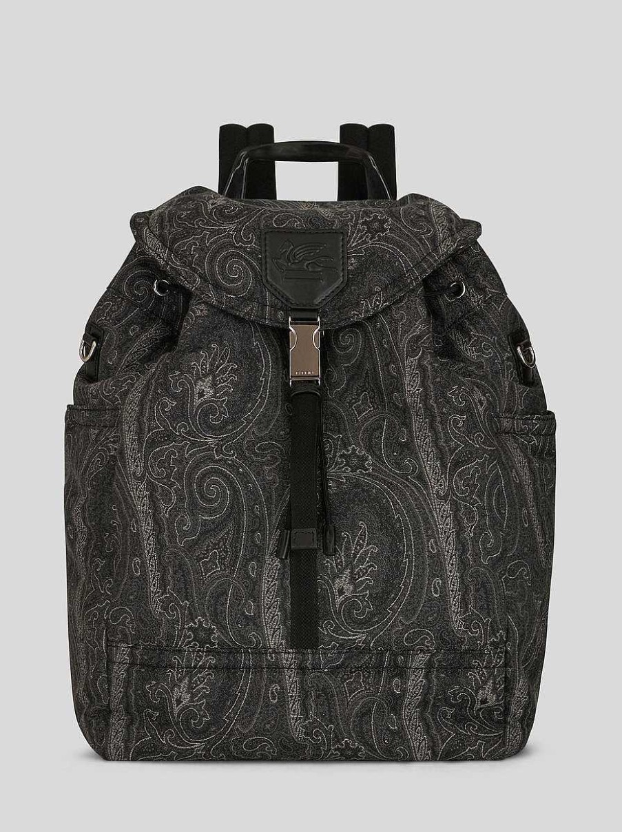 ETRO Paisley-Rucksack Mit Etro-Logo Und Pegaso Schwarz Rucksacke Und Gurteltaschen