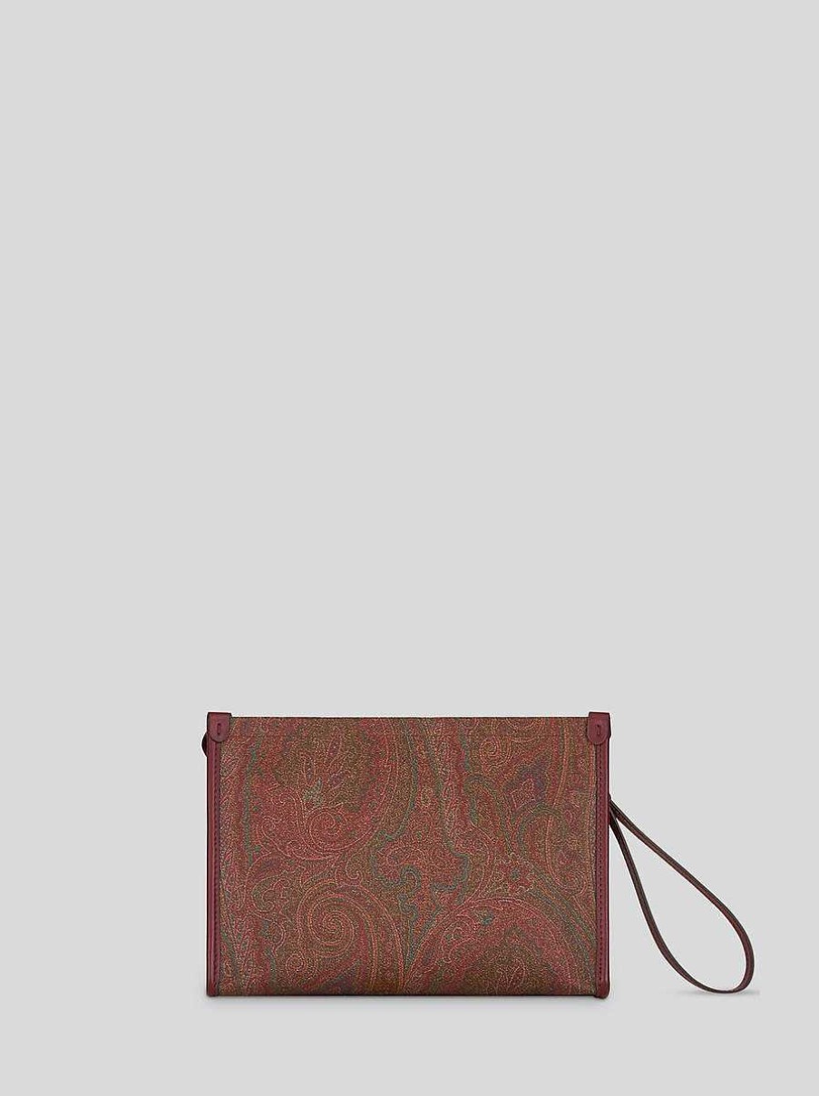 ETRO Grose Paisley Love T Ter-Tasche Rot Necessaire Und Beutel