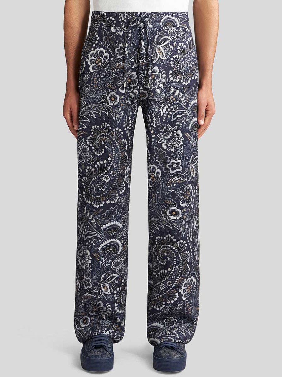 ETRO Jogginghose Mit Floralem Paisleymuster Navy Blau Hose